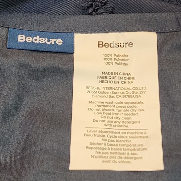 Blue Duvet Cover Set Full/Queen Size Boho Shabby Chic Bedding Set - Picture 7 of 9